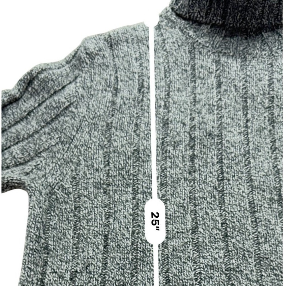 Abercrombie & Fitch Lambswool Ribbed Turtleneck Sweater Men's L Gray Muscle Fit - Picture 6 of 11